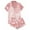 Pink, variant on Censtreet Womens Silk Satin Pajamas Short Sleeve Loungewear Two-Piece Sleepwear Button-Down Pj Set