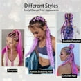 thumbnail image 6 of NOGIS Blue Pink Braided Hair Ponytail Extensions 2 Ponytail Festival Rave Colorful Ombre Hair Extensions for Braids Top Elastic Wrap and Natural Soft Braiding Hair Extension Braid Hair, 6 of 7