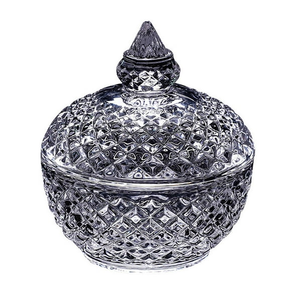 Luzkey Candy Jar Glass Storage Jar Jewelry Storage Box Cookie Jar for Coffee Bean, Living Room, Kitchen Counter, Wedding, Home Decor