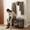 Brown and Gray, variant on LEDREM Shoe Bench with Cushion, 3-Tier Sturdy Entryway Shoe Rack Organizer, Black and Gray