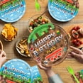 thumbnail image 2 of Jestar 96 Pcs Pixel Miner Crafting Party Supplies Plates Forks Napkins for 24 Guests, Video Game Theme Birthday Party Decoration, 2 of 10