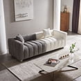 thumbnail image 5 of 84" Teddy Velvet 3-Seater Bubble Couch, Plush Modern Sofa with Deep Seat & 6 Metal Legs for Living Room, Bedroom, Office, 5 of 7