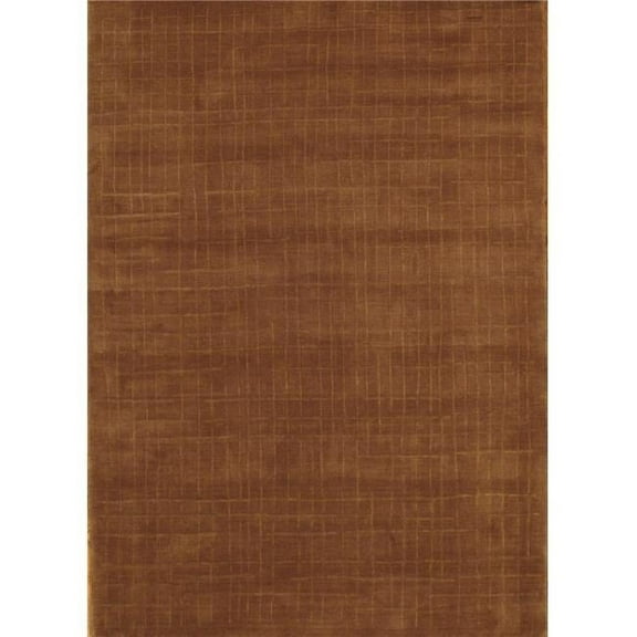 Pasargad Home Modern 67" x 104" Hand-Loomed Lamb's Wool Area Rug in Brown