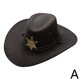 thumbnail image 2 of Sombrero de vaquero occidental, estilo retro americano, para caballero, para hombre y mujer, para acampar al aire libre, con ala ancha., 2 of 2