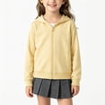 thumbnail image 3 of RFQWOVSR Girls Solid Color Zip Up Hoodie Soft Comfortable Casual Jacket 7-8 Years, 3 of 5