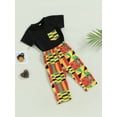 thumbnail image 4 of Toddler Baby Girl Boy 2pcs African Print Outfits Kente Dashiki Clothes 6M 12M 18M 24M 3Y T Shirts Pant Sets, 4 of 9