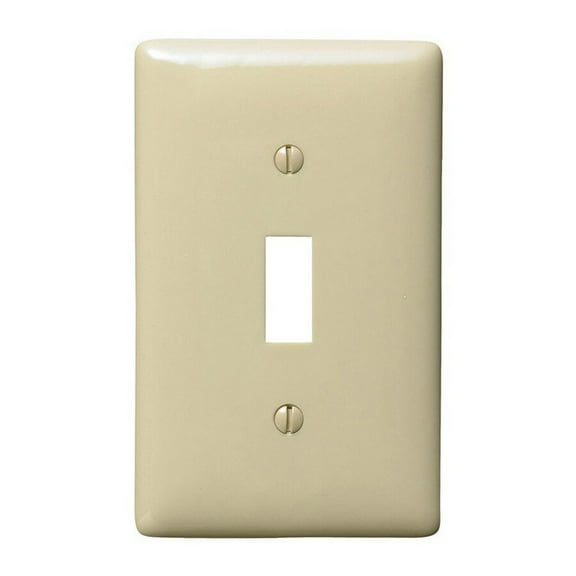 Hubbell  Ivory NPJ1I 1-Gang Mid-Size Toggle Switch Nylon Wallplate Cover