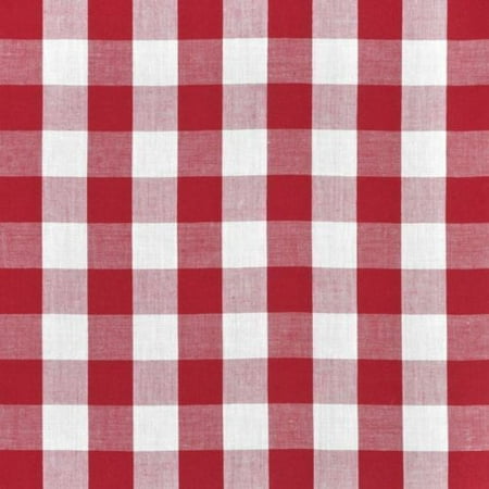 

15 Yards Checkered Fabric 60 Wide Gingham Buffalo Check Tablecloth Fabric Decor (Color: Red)
