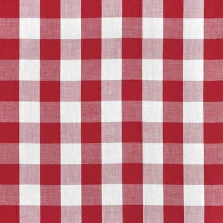 

15 Yards Checkered Fabric 60 Wide Gingham Buffalo Check Tablecloth Fabric Decor (Color: Red)