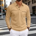 thumbnail image 4 of Oazcsf Polo T Shirts for Men Casual Long Sleeve Button Down Polo Shirt Slim Fit Business Tshirts Collared Classic Golf Shirts with Pocket, 4 of 5