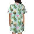 thumbnail image 4 of Womens Pajama Sets With Pocket, green Cactus Succulents Lounge Sets Short Sleeve Sleepwear PJ Sets for Women, 4 of 6