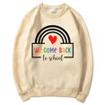 thumbnail image 5 of Holzkary Teacher Sweatshirt for Women Sweatshirt for Fall Winter Tops Long Sleeve Shirts Oversized Tshirts Round Neck Colorful Teacher Crewneck Sweatshirt Teach Long Sleeve Pullover Shirt Tops Beige L, 5 of 5