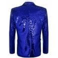 thumbnail image 5 of COOFANDY Men Glitter Sequin Blazer Jacket Slim Fit One Button Tuxedo with Pocket, 5 of 10