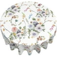 thumbnail image 2 of Rustic Round Floral Tablecloth 60 Inch Waterproof Flowers Print Spring Round Tablecloth with Wrinkle Resistant for Party, Picnic, Tabletop, Dining Room, Indoor and Outdoor Dining, Decorative Patio, 2 of 6