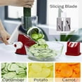 thumbnail image 5 of CHUANK Rotary Cheese Grater Manual Cheese Grater with Handle 3 Interchangeable Stainless Steel Blades Cheese Shredder Strong Suction Base Cheese Graters for  Vegetables  Cheese and Nuts (, 5 of 5