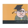 thumbnail image 2 of Designer Greetings Grumpy Grad Man Holding Congrats Sign : 3D Sliding Panel and Moving Eyes Funny / Humorous Graduation Congratulations Card, 2 of 2