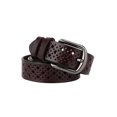 thumbnail image 3 of INSPIRE CHIC Unisex Hollow Leather Belts Rectangle Pattern with Alloy Buckle Width 1 1/4' Dark Brown 110cm, 3 of 6