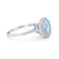 thumbnail image 2 of Art Deco Oval Ring Aquamarine CZ 925 Sterling Silver Size 5, 2 of 5