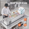 thumbnail image 6 of VEVOR Refrigerated Condiment Prep Station, 150 W Countertop Refrigerated Condiment Station, with 4 1/3 Pans & 4 1/6 Pans, 304 Stainless Body and PC Lid, Sandwich Prep Table with Glass Guard, ETL, 6 of 9