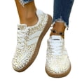 thumbnail image 6 of Women's Retro Gum Sole Fashion Sneakers-Lace Detail Casual Retro Walking Shoes-Gum Sole Casual Tennis-Anti Slip Trainers, 6 of 9