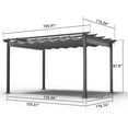 thumbnail image 6 of HAPPATIO 10 x 13 FT Pergola, Outdoor Retractable Shade Canopy, UV-Proof, for Garden, Deck, Lawn, Backyard (Gray), 6 of 6