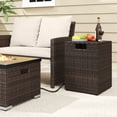 thumbnail image 4 of Costway Table de Couvercle pour Réservoir de Propane, Boîte de Rangement Carrée de 16 Pouces en Rotin PE pour Réservoir de Gaz avec Couvercle Rabattable Brun Mélangé, 4 of 10