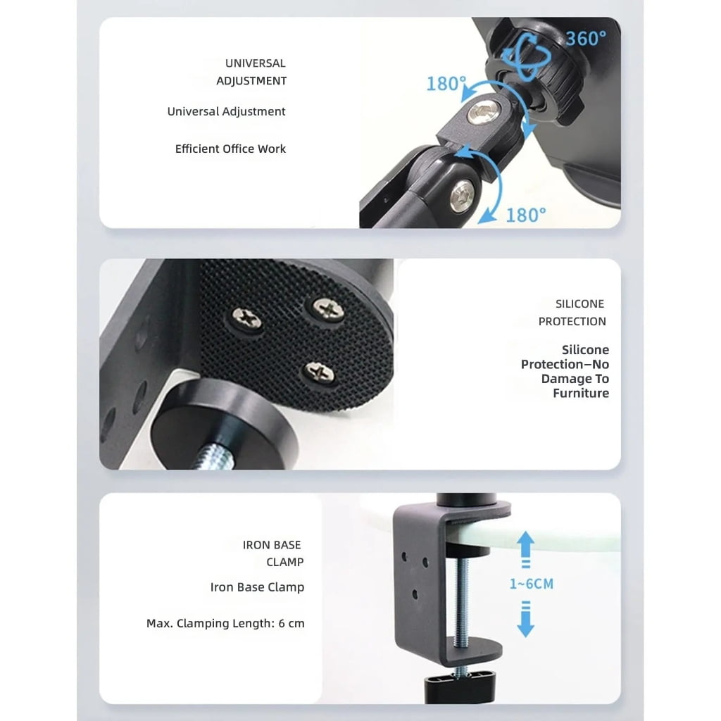 Foldable Laptop Monitor Holder For 4 To 13.9Inch Screens No Drilling Required
