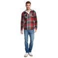 thumbnail image 3 of 9 Crowns Men's Lightweight Plaid Flannel Shirt (Burgundy/Black, Medium), 3 of 5