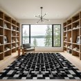 thumbnail image 2 of ODIKA 9'x12' Washable Area Rug Low Pile, Flatwoven, Table Interlocking Pvc Motif Structured Contemporary Dining Under for Great Room, Indoor Concept, Large Living, 2 of 7