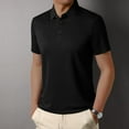 thumbnail image 5 of Seamless Silk-Like Men's Polo Shirt Solid Color Business T-Shirt, 5 of 9
