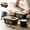 Black, variant on Nordic Style Ceramic Butter and Cheese Keeper Box with Wood Lid & Butter Knife | 16.8x9.4x8.4 cm White or Yellow Kitchen Storage Jar for Countertop