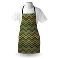 thumbnail image 3 of Zambia Apron African Style Chevron Pattern with Tribal Ethnic Ornament Design, Unisex Kitchen Bib Apron with Adjustable Neck for Cooking Baking Gardening, Brown Yellow Pale Caramel, by Ambesonne, 3 of 3