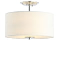 thumbnail image 2 of JONATHAN Y Marc 15" Metal/Linen LED Semi-Flush Mount, Chrome/White, 2 of 7