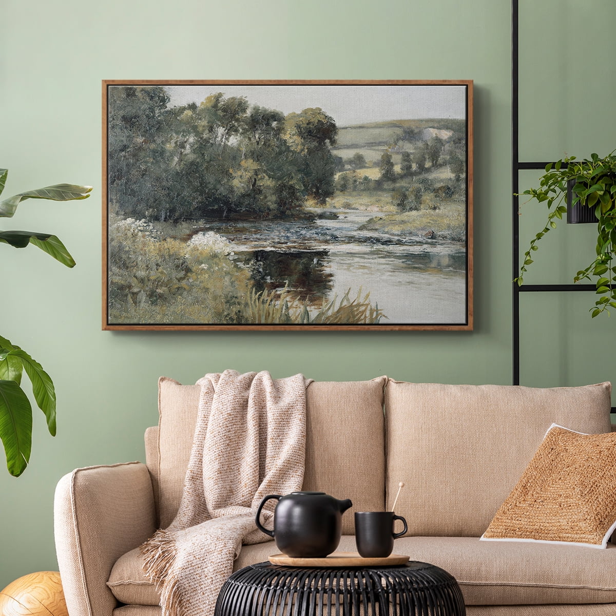 Vintage Landscape-CCCXLVI By Wexford Home Framed in Walnut Wood Gallery Wrapped Canvas 17 in. x 25 in.