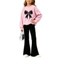 thumbnail image 4 of Cethrio Girls Outfit Sets Long Sleeve, Casual Printed 2 Piece Spring Fall Girls Clothing Sets Pink Size 5-6 T, 4 of 4