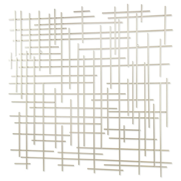 Home Indoor Decorative Iquara Large Silver Square Metal Wall Art 