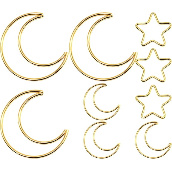 Hytrove 9-Piece Moon Dream Catcher Metal for Craft Projects, Home Decor and Handmade Accessories