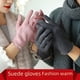 thumbnail image 2 of Guantes de gamuza de otoño e invierno, guantes abiertos con dedos abatibles, guantes cálidos, guantes de esquí de moda, 2 of 6