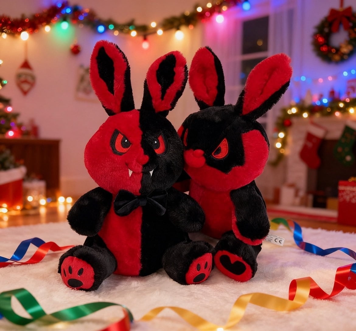 Halloween Bunny Plush Toy, Cute Stuffed Animal Rabbit Doll, Soft Furry Pillow Plushie for Kids and Adults, Holiday Home Decoration, Adorable Rabbit Plush Gift for Halloween Party & Bedroom Decor
