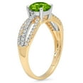 thumbnail image 3 of 1.27 ct Round Cut Natural Peridot Solitaire with Simulated Diamond Accents 14K Yellow/White Gold Womens Engagement Ring, 3 of 4