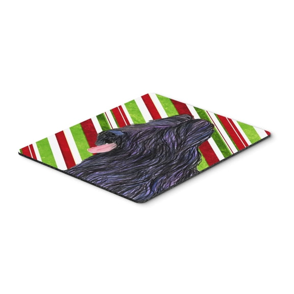 "Briard Candy Cane Holiday Christmas Mouse Pad Hot Pad or Trivet"