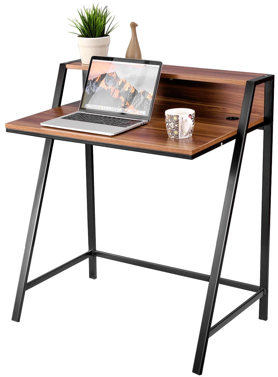 Costway 2 Tier Computer Desk Pc Laptop Table Study Writing Home