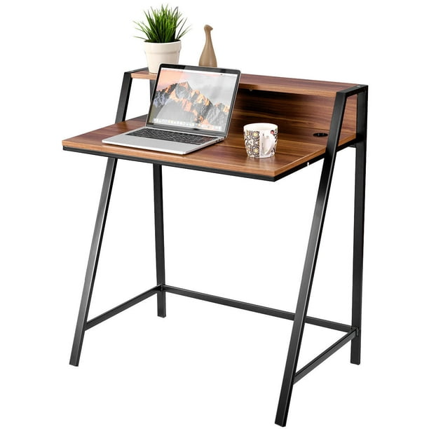 Costway 2 Tier Computer Desk Pc Laptop Table Study Writing Home