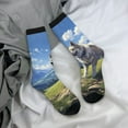 thumbnail image 5 of Xecao Blue Sky Dog Pattern Sport Socks for Women and Men Crew Socks Sporty Calf Socks Casual Socks, 5 of 6
