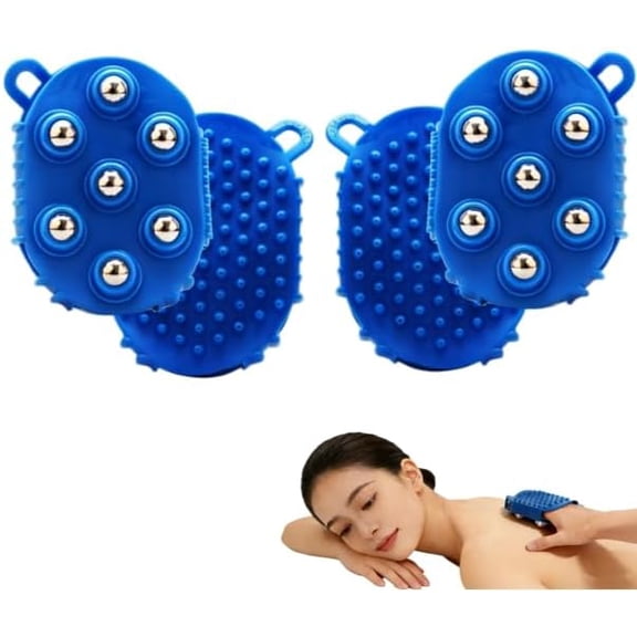 ABCISI Roller Ball Glove Massager, 2Pcs Lymphatic Massage Tool Gua Sha Hand Held Massager Muscle Release for Face, Neck, Back, Abdomen, Legs & Full Body