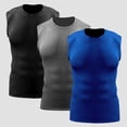 thumbnail image 4 of Men's Compression Vests (3-Pack) Moisture-Wicking, Quick-Drying Fit for Fitness and Fitness Training, 4 of 7