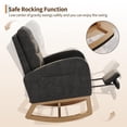 thumbnail image 3 of Rocking Chair for Nursery, Upholstered Glider Rocker with High Backrest and Padded Seat, Comfy Accent Armchair with Side Pocket for Bedroom, Living Room, Nursing Room, 3 of 8