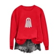 thumbnail image 5 of Jsaierl Womens Halloween Sweatshirts Cute Graphic Pullovers Stretch Going Out Crewneck Long Sleeve Sweater Tops Halloween Clothes, Sizes S-2XL, 5 of 7