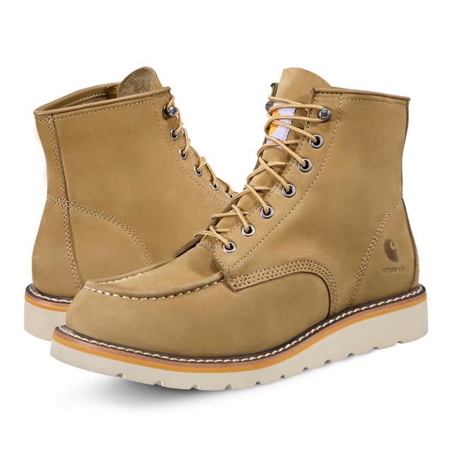Boot Carhartt, piel nobuc de coyote, 6 moc, puntera, cuña, para hombre