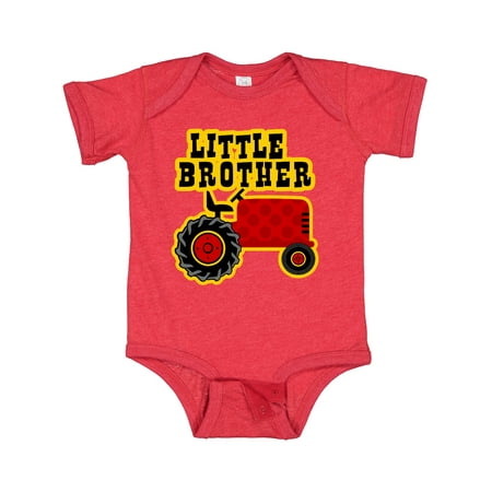 

Inktastic Red Tractor Little Brother Gift Baby Boy Bodysuit